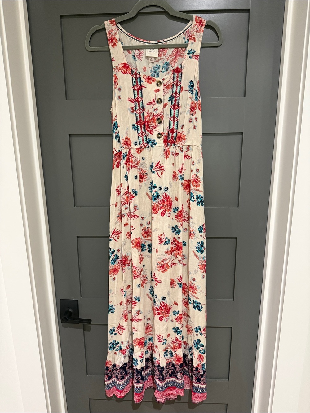 Knox Rose Floral Maxi Dress with Embroidered Bodice